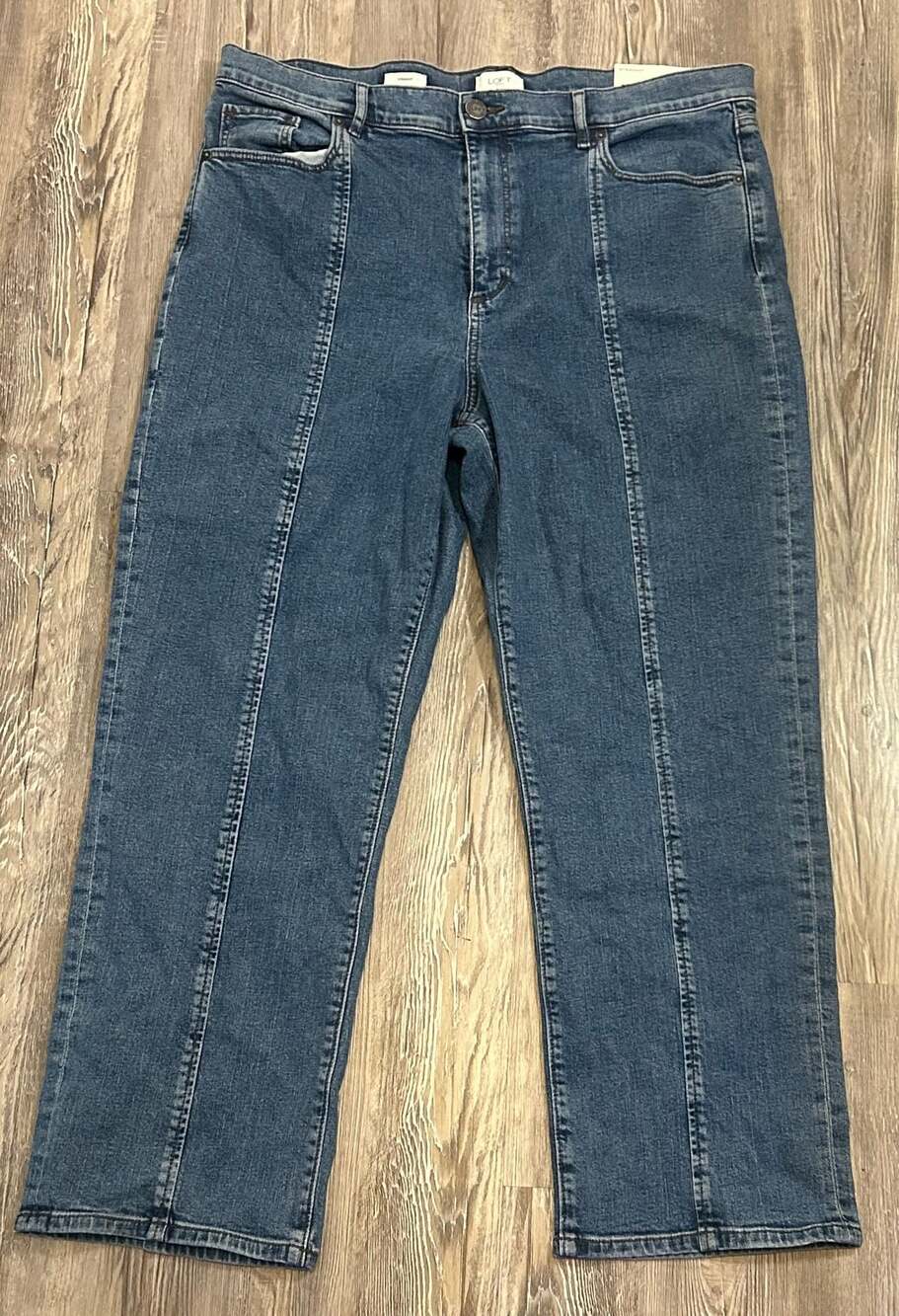 LOFT Outlet Straight Leg Blue Seamed Denim Jeans